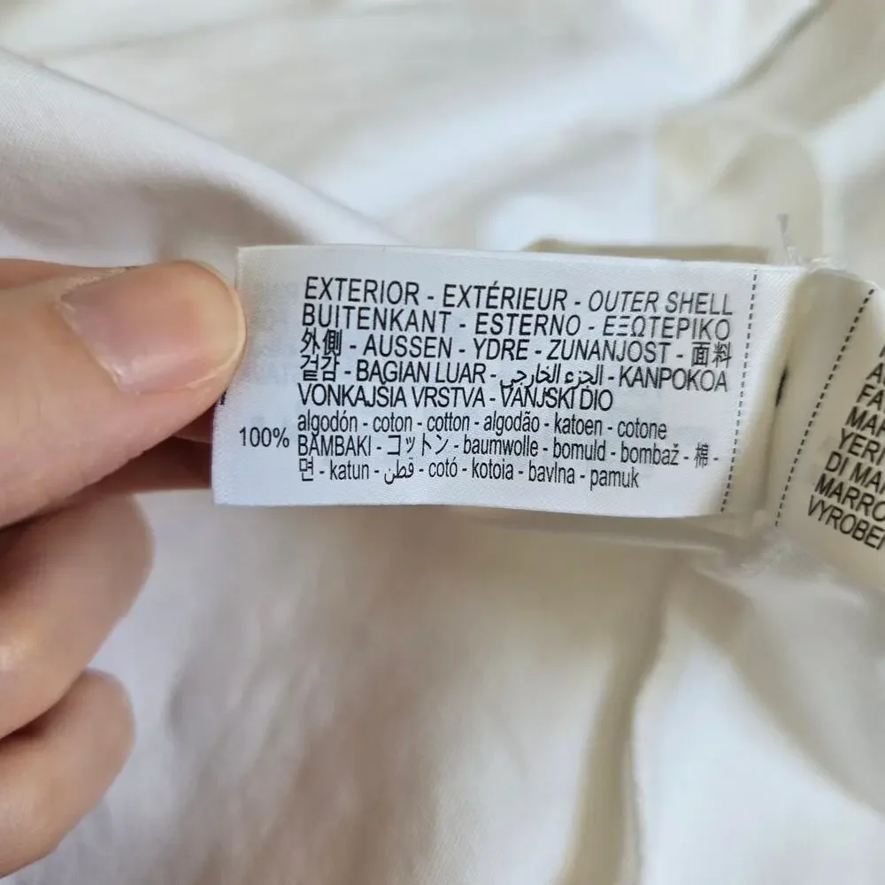 Zara ZW Collection Cape Skirt White Minimalist Maxi Thick Full Vacation Wmoen XS - Picture 12 of 13